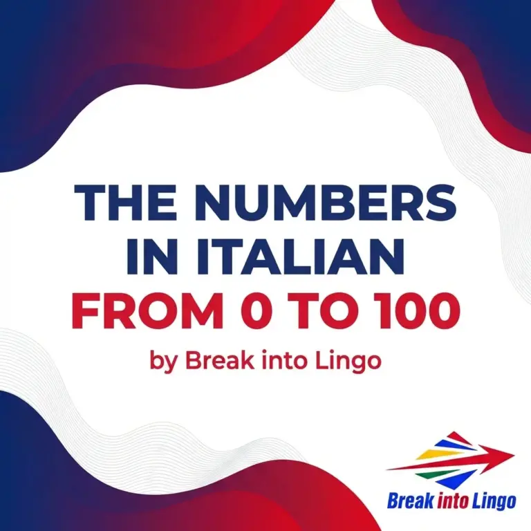 Numbers in Italian: learning to count from 0 to 100