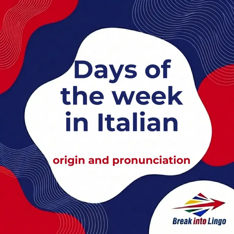 The days of the week in Italian: origin, article and pronunciation
