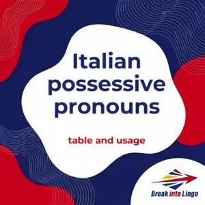Possessive pronouns in Italian: table, article and proprio