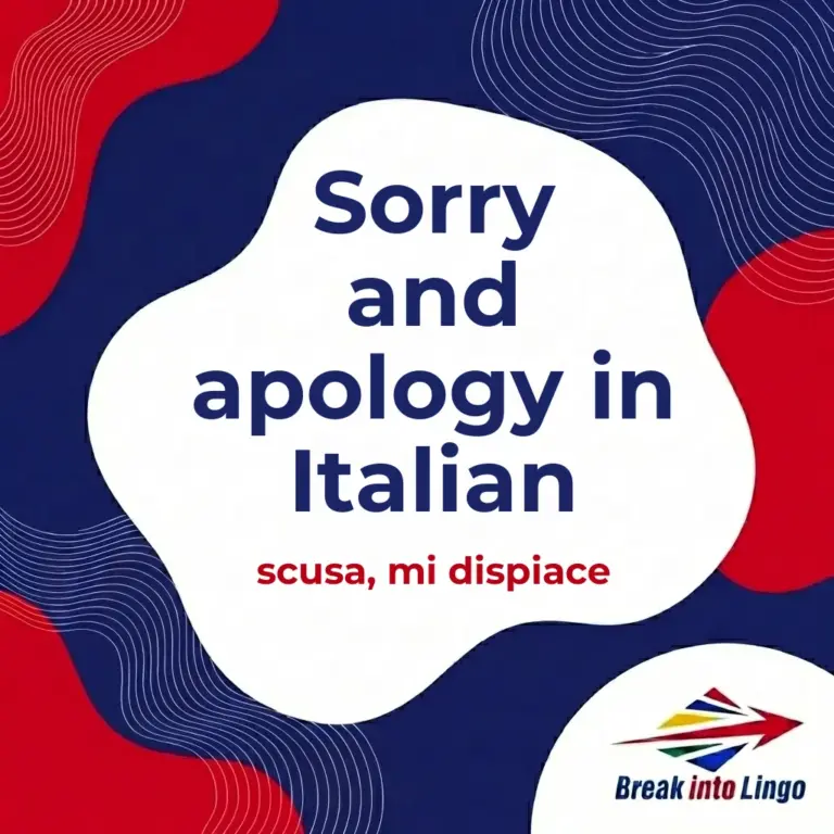 Forgiveness and sorry in Italian: scusa, mi dispiace, permesso